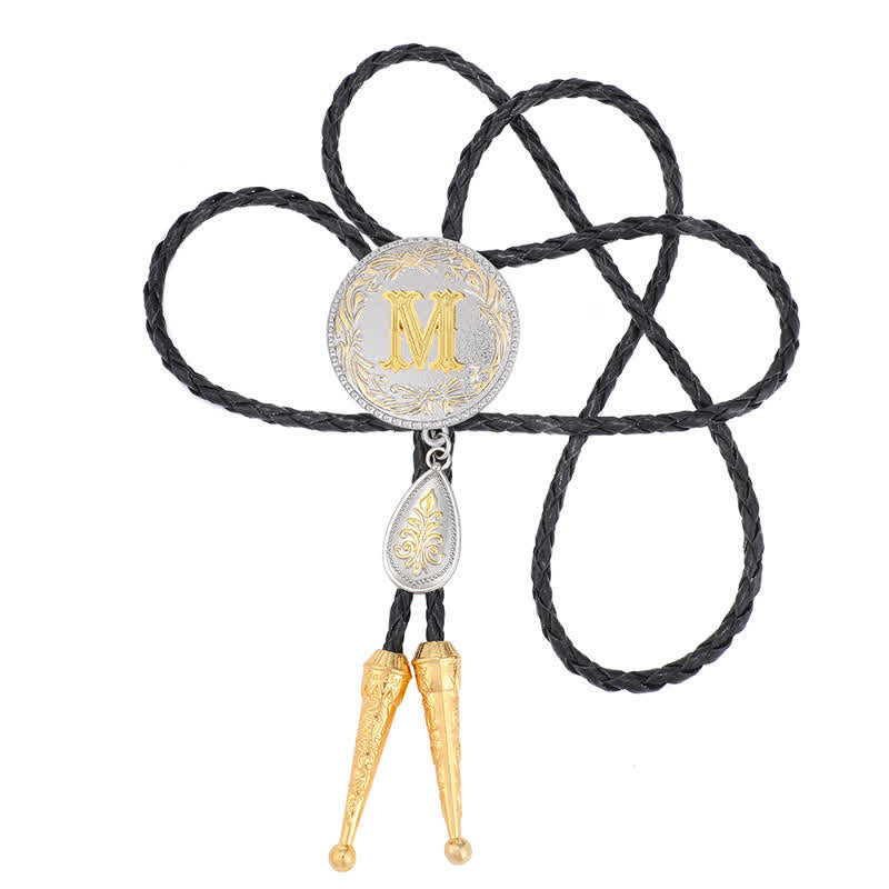 Initial Letter A To Z Bolo Tie With Teardrop-Shaped Pendant - image 27