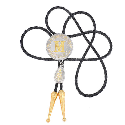 Initial Letter A To Z Bolo Tie With Teardrop-Shaped Pendant - image 27