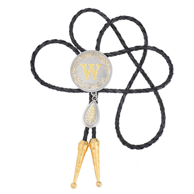 Initial Letter A To Z Bolo Tie With Teardrop-Shaped Pendant - image 45