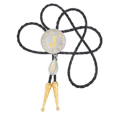 Initial Letter A To Z Bolo Tie With Teardrop-Shaped Pendant - image 21