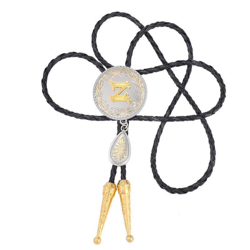 Initial Letter A To Z Bolo Tie With Teardrop-Shaped Pendant - image 51