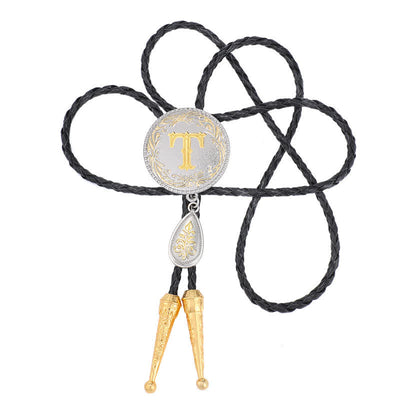 Initial Letter A To Z Bolo Tie With Teardrop-Shaped Pendant - image 39