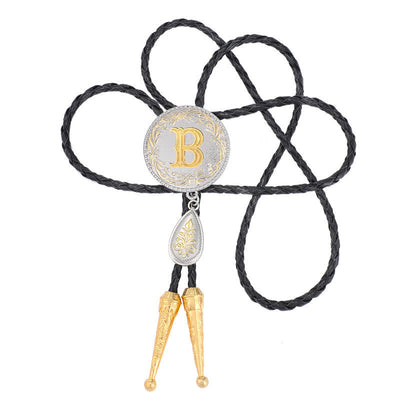 Initial Letter A To Z Bolo Tie With Teardrop-Shaped Pendant - image 5