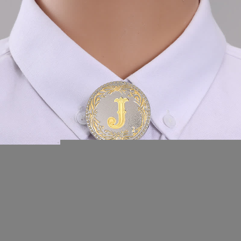 Initial Letter Brown Leather Bolo Tie With Teardrop-Shaped Pendant - Gold - J - image 12