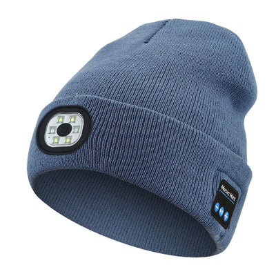 Winter Music & LED Lighting Bluetooth Beanie Hat - LED Light & Bluetooth - Light Blue - M (22"-22 7/8") - image 11