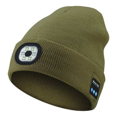 Winter Music & LED Lighting Bluetooth Beanie Hat - LED Light & Bluetooth - Army Green - M (22"-22 7/8") - image 7