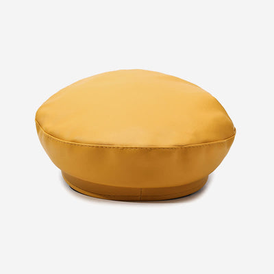 Military-Style Anchor Studded Leather Beret Hat With Chain - image 4