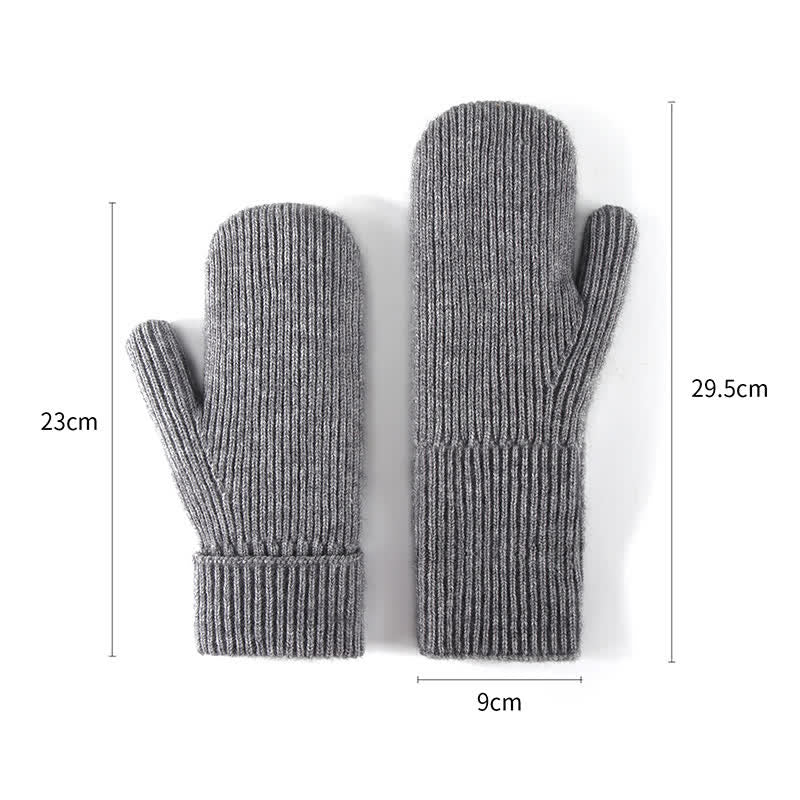 Fleece Lined Full Finger Cold Weather Knitted Gloves - image 7