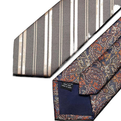 Men's Elegant Champagne Zipper Pre-Tied Necktie - image 2