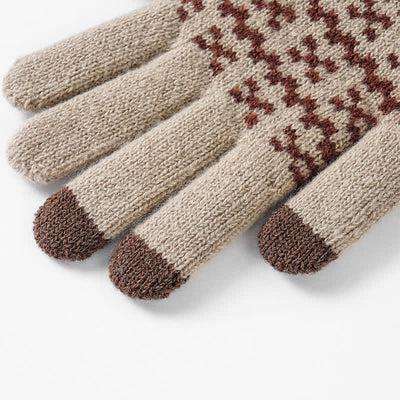 Chic Geometric Pattern Ethnic Style Knitted Gloves - image 3