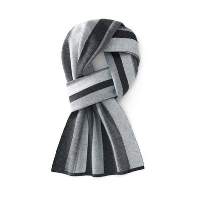 Men's Modern Professional Striped Business Scarf - Gray - image 5