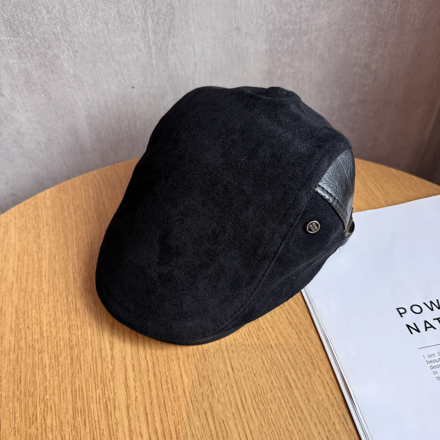 Men's Old Money Style Adjustable Winter Beret Hat - Black - image 4