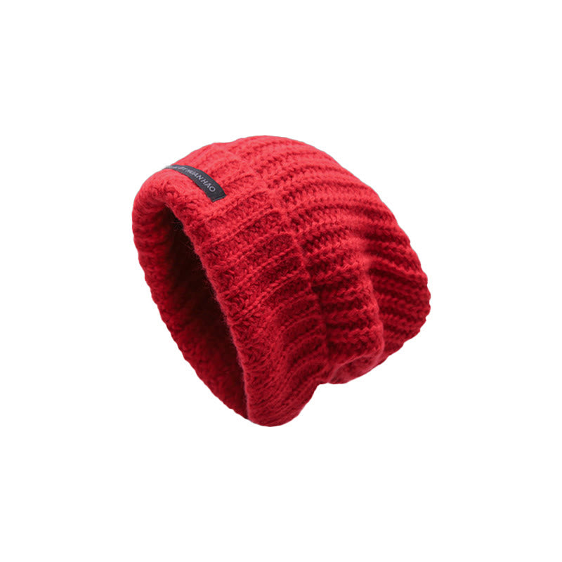 Winter Keep Warm Solid Color Knitted Beanie Hat - Red - Adjustable (21 5/8"-22 7/8") - image 12