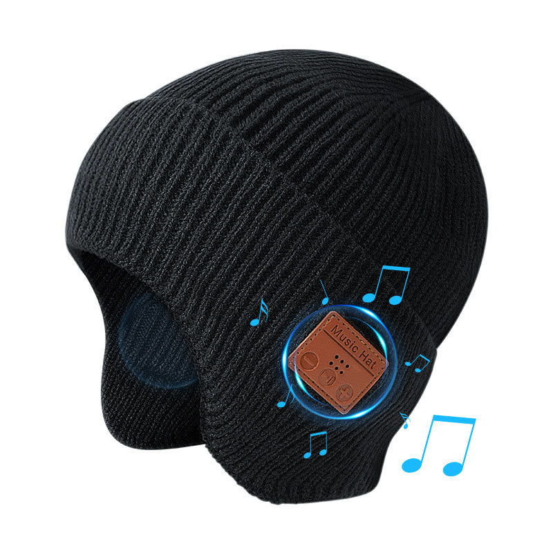 Winter Bluetooth Music Lighting Knitted Beanie Hat Detachable - Black - Bluetooth - M (22"-22 7/8") - image 8