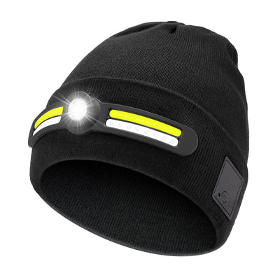 Winter LED Lighting RGB Mode Knitted Beanie Hat - Black - M (22"-22 7/8") - image 0