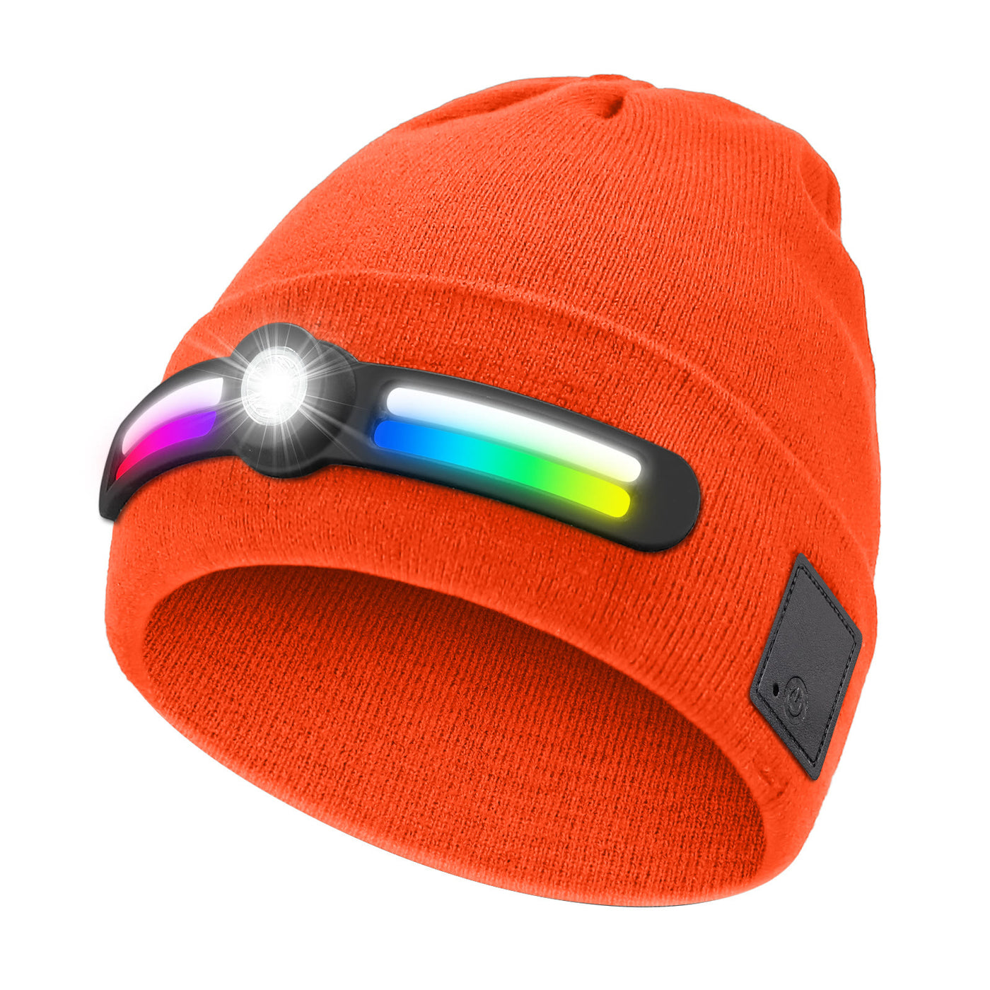 Winter LED Lighting RGB Mode Knitted Beanie Hat - Orange - M (22"-22 7/8") - image 8
