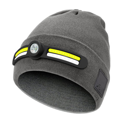 Winter LED Lighting RGB Mode Knitted Beanie Hat - Grey - M (22"-22 7/8") - image 10