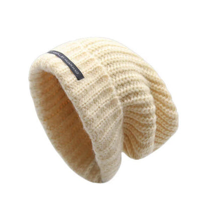 Winter Keep Warm Solid Color Knitted Beanie Hat - Apricot - Adjustable (21 5/8"-22 7/8") - image 5
