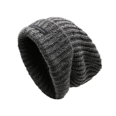 Winter Keep Warm Solid Color Knitted Beanie Hat - Grey - Adjustable (21 5/8"-22 7/8") - image 0