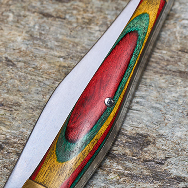 Colorful Handle Outdoor Folding Knife White Crystal Buddha Hand Necklace - image 5