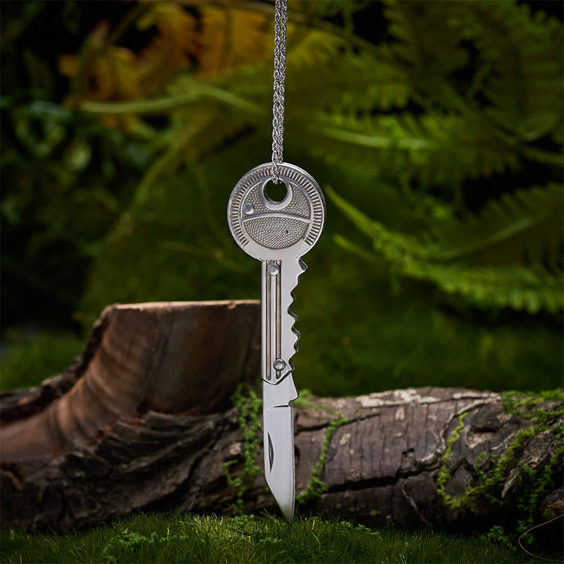 Practical Folding Knife Keychain Sliver Necklace – FloralTrip