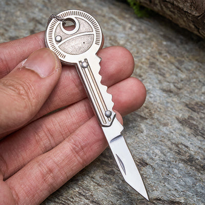 Practical Folding Knife Keychain Sliver Necklace - Only Keychain - image 5