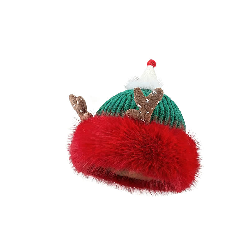 Women's Winter Christmas Antlers Keep Warm Plush Hat - Style #3 - M(22"-22 7/8") - image 6