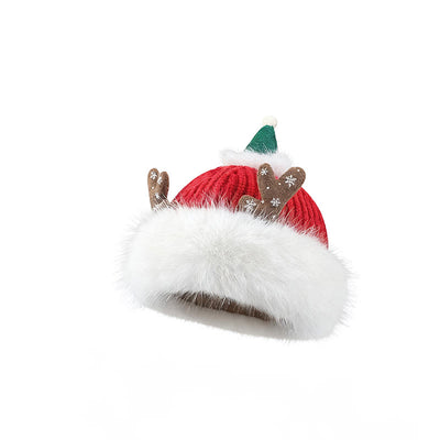 Women's Winter Christmas Antlers Keep Warm Plush Hat - image 1
