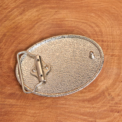 Silver Black Carved Shell DIY Buckle Leather Belt - image 2