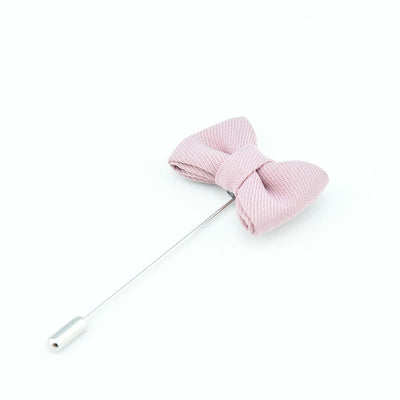 Men's Wedding Boutonniere Bow Tie Shape Cloth Lapel Pin - Pink - image 18