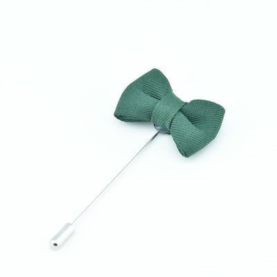 Men's Wedding Boutonniere Bow Tie Shape Cloth Lapel Pin - Dark Green - image 13