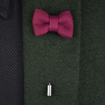 Men's Wedding Boutonniere Bow Tie Shape Cloth Lapel Pin - image 6
