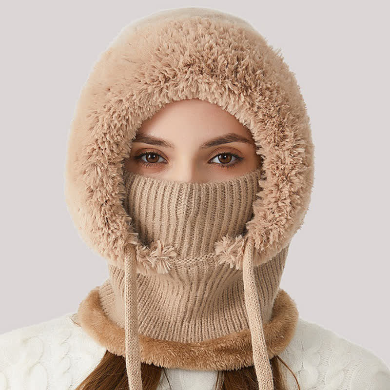 3 In 1 Outdoor Warm Knitted Beanie Hat With Scarf And Mask - image 3