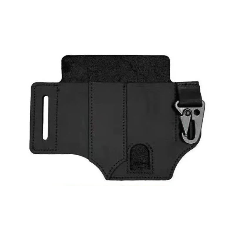 Outdoor Survival Tactical Wallet Leather Belt Bag - Black - image 8