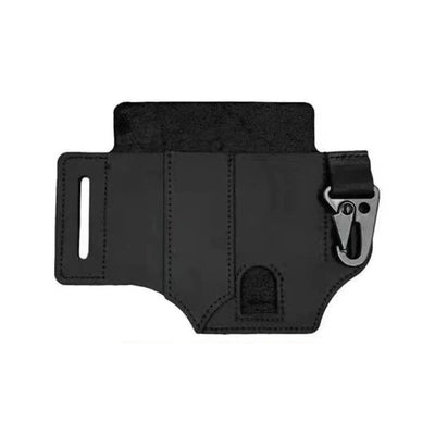 Outdoor Survival Tactical Wallet Leather Belt Bag - Black - image 8
