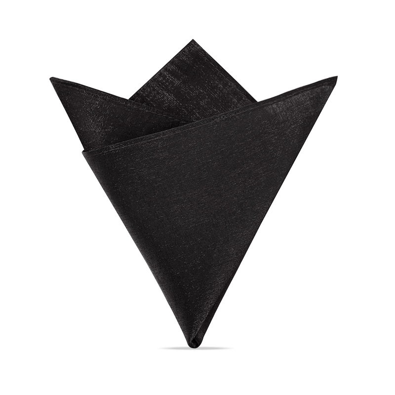 Men's Gentleman Solid Color Pocket Square For Suit - Black - image 2