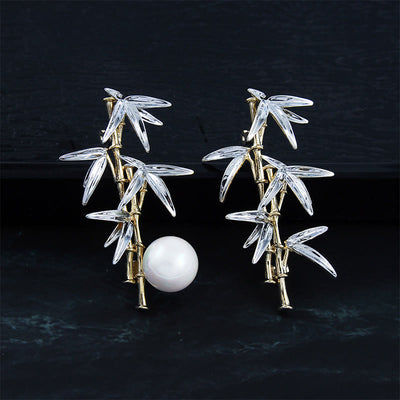 Men's Exquisite Panda Pearl Bamboo Brooch - image 3
