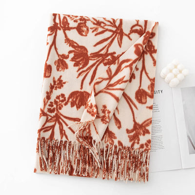 Women's Winter Warm Flower Printed Shawl Scarf - Style #1 - image 2
