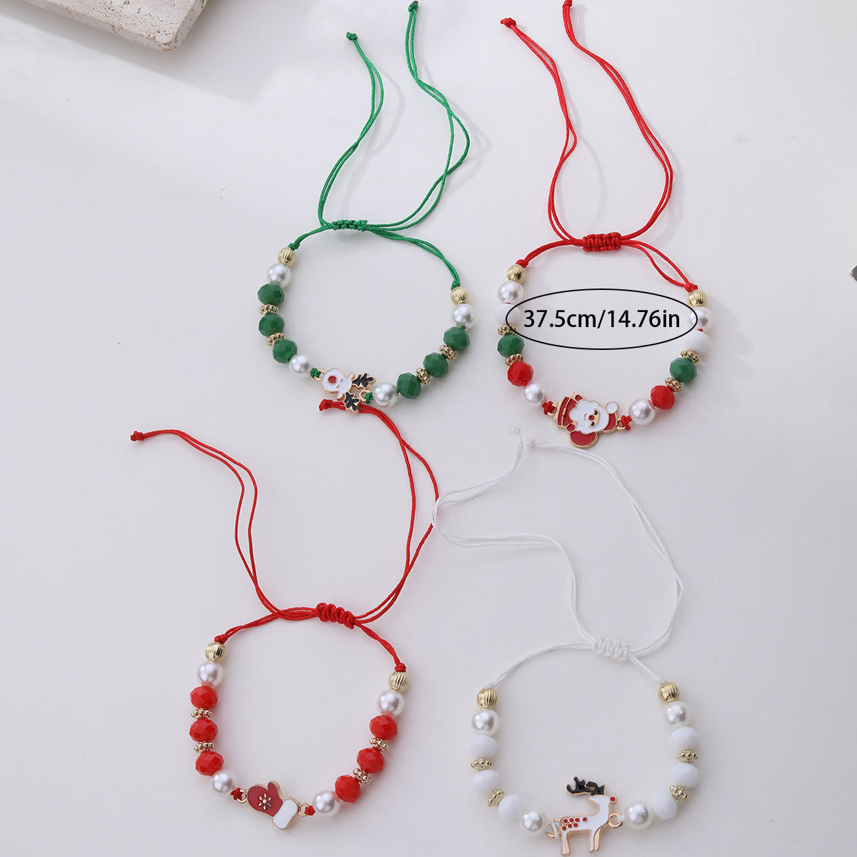 4Pcs Christmas Santa Claus Elk Colorful Bracelet - image 2