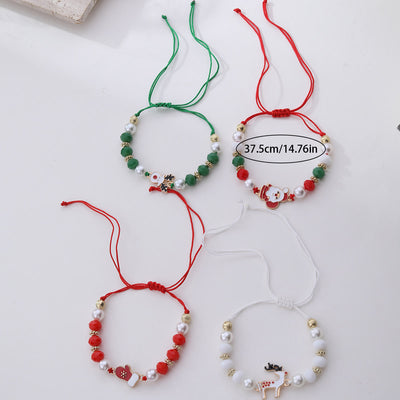 4Pcs Christmas Santa Claus Elk Colorful Bracelet - image 2