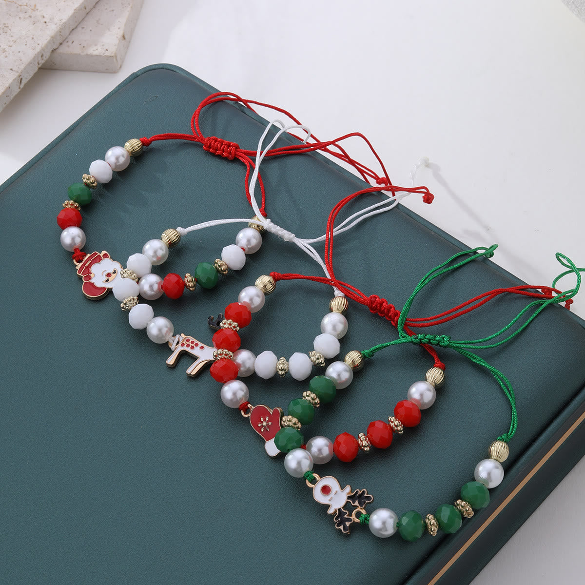 4Pcs Christmas Santa Claus Elk Colorful Bracelet - image 3