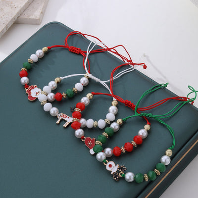 4Pcs Christmas Santa Claus Elk Colorful Bracelet - image 3