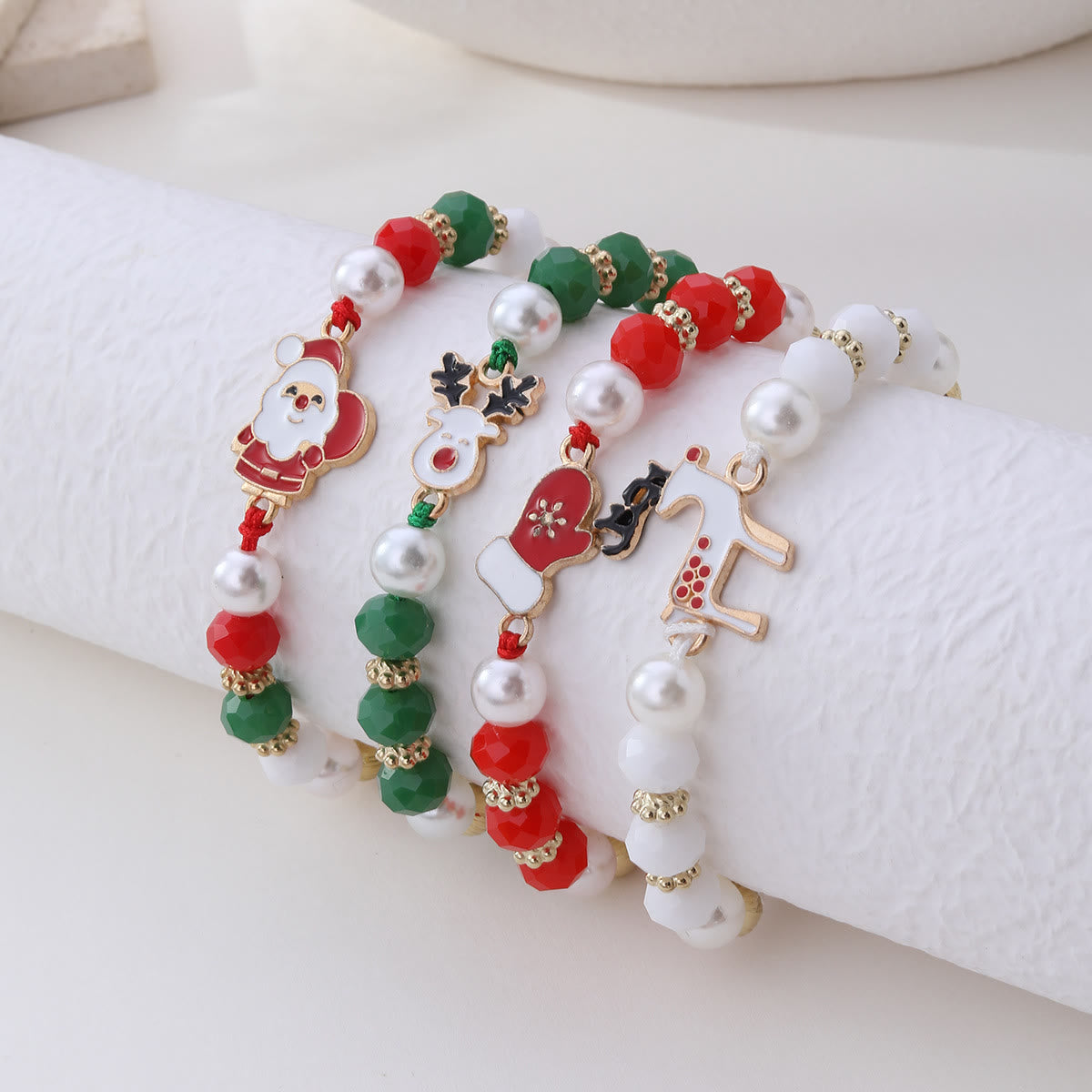 4Pcs Christmas Santa Claus Elk Colorful Bracelet - Christmas Bracelet - image 0