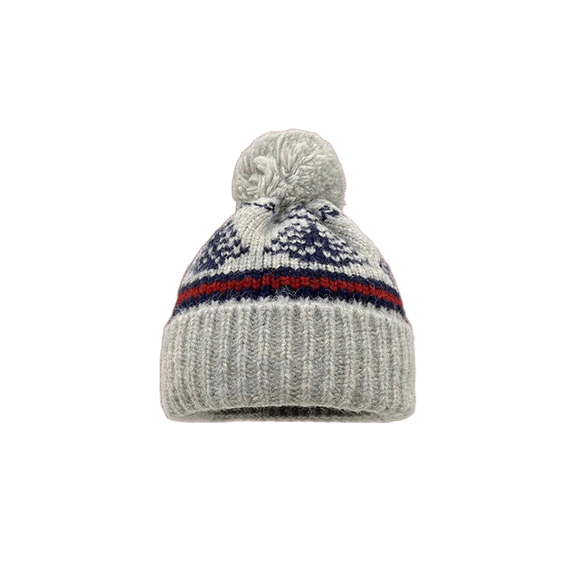 Fair Island Style Women's Winter Knitted Hat - Light Gray - M(22"-22 7/8") - image 2