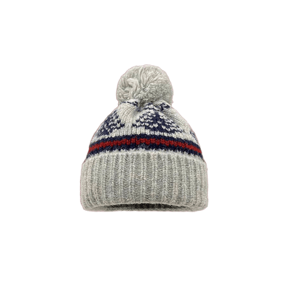 Fair Island Style Women's Winter Knitted Hat - Light Gray - M(22"-22 7/8") - image 2