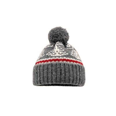 Fair Island Style Women's Winter Knitted Hat - Dark Grey - M(22"-22 7/8") - image 3