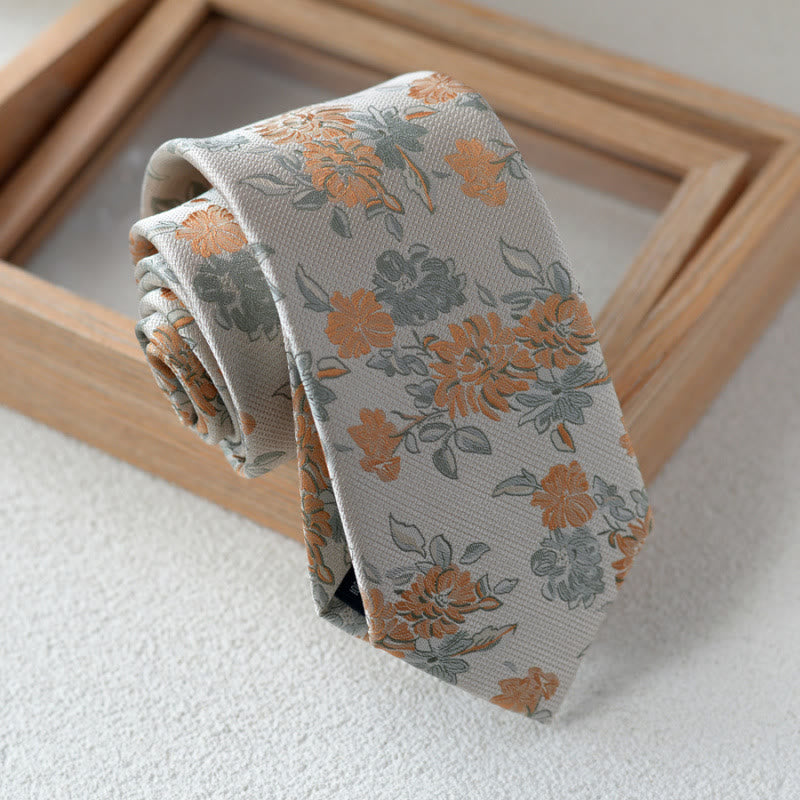 5pcs Men's Beige Flower Pattern Bow Ties Gift Box - image 3