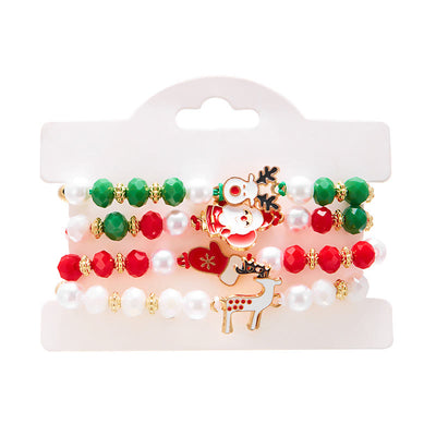 4Pcs Christmas Colored Woven Soft Ceramic Bracelet - Style #3 - image 5