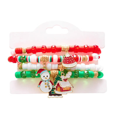 4Pcs Christmas Colored Woven Soft Ceramic Bracelet - Style #6 - image 11