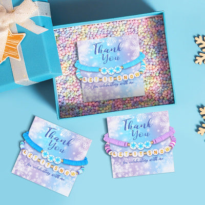6Pcs Snowflake Christmas Bracelet With Greeting Card - image 2